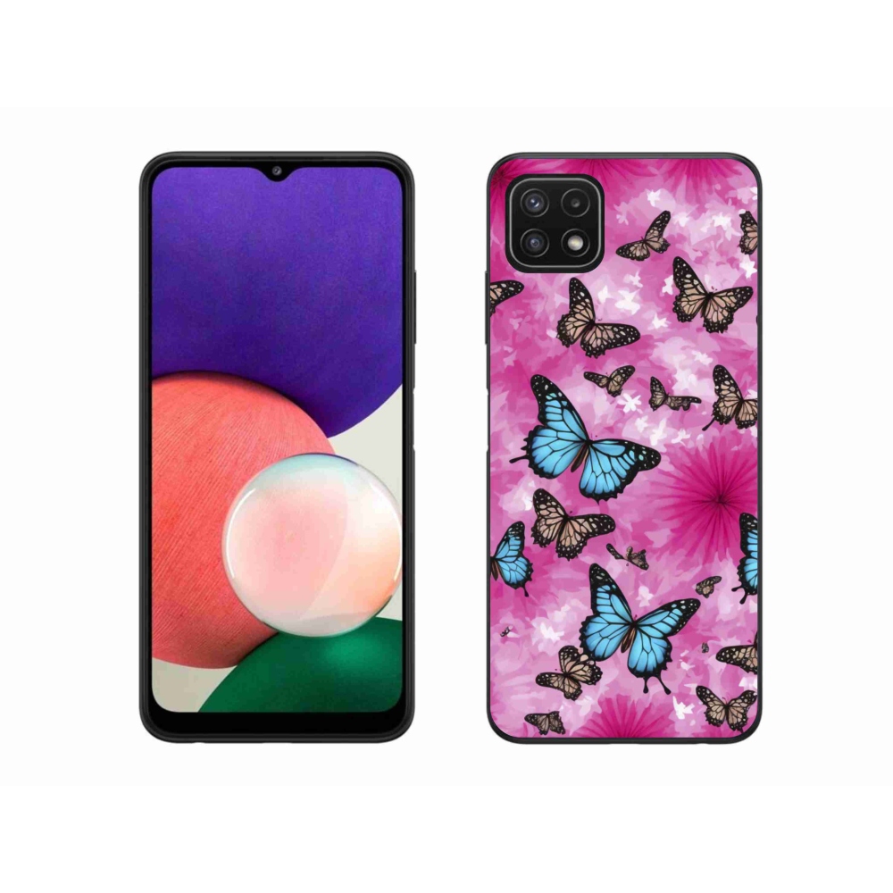 Gélový kryt mmCase na Samsung Galaxy A22 5G - motýlia záhrada