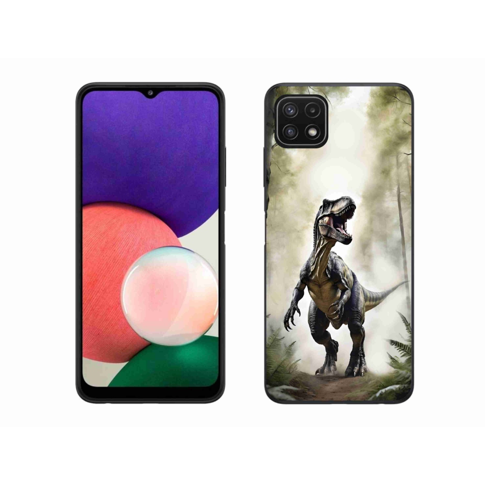 Gélový kryt mmCase na Samsung Galaxy A22 5G - naštvaný T-Rex