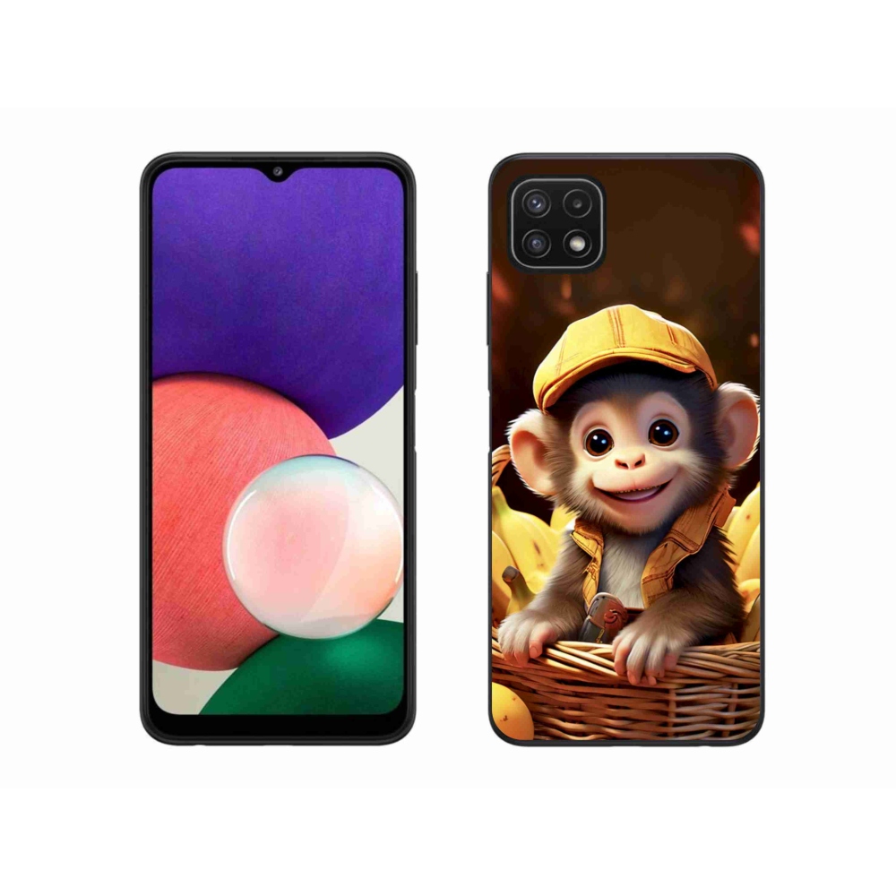 Gélový kryt mmCase na Samsung Galaxy A22 5G - opice v košíku