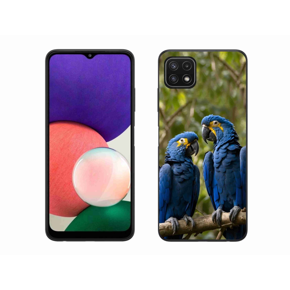 Gélový kryt mmCase na Samsung Galaxy A22 5G - papagájové duo