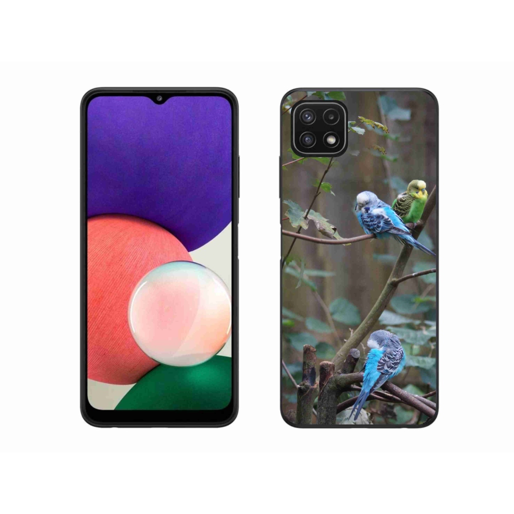 Gélový kryt mmCase na Samsung Galaxy A22 5G - papagáje na vetve