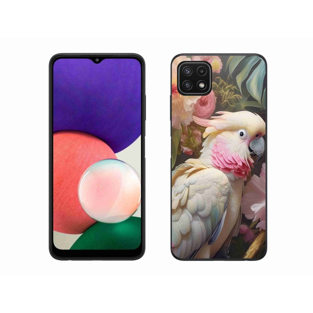 Gélový kryt mmCase na Samsung Galaxy A22 5G - papagáj kakadu ružový 2