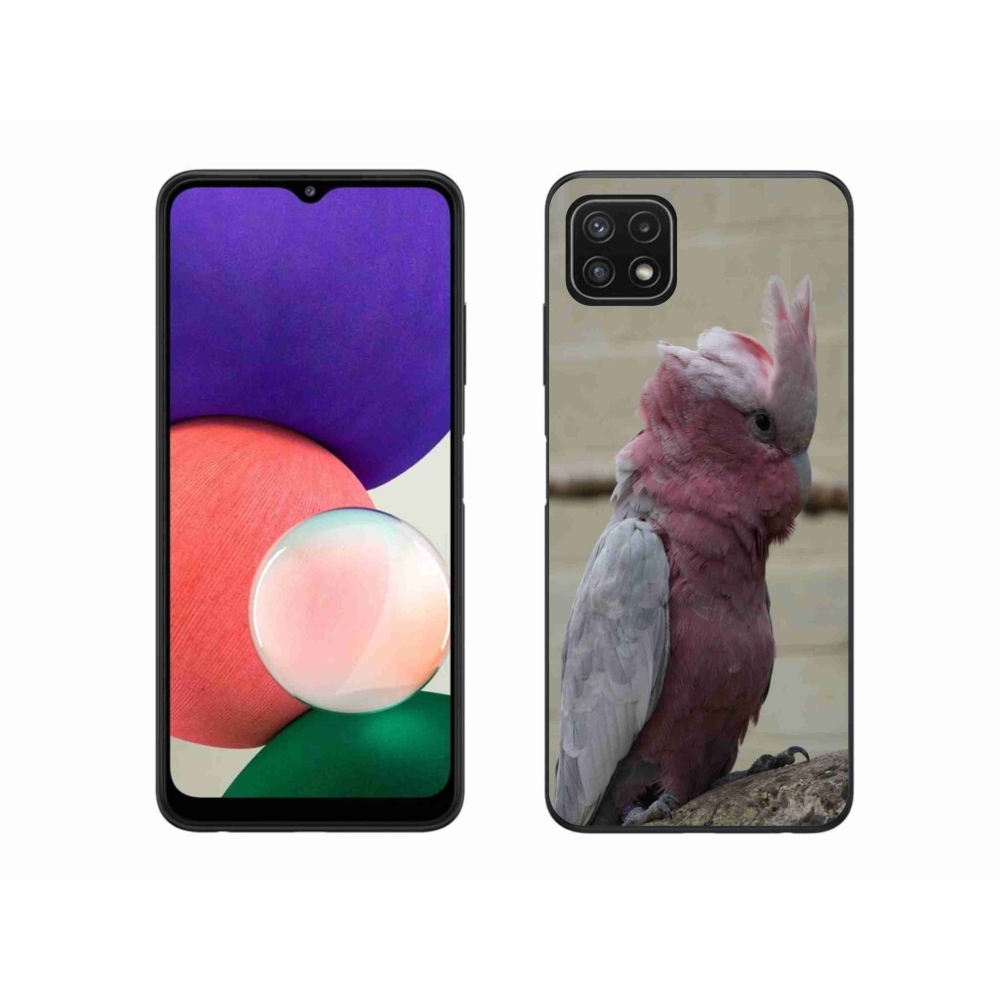Gélový kryt mmCase na Samsung Galaxy A22 5G - papagáj kakadu ružový