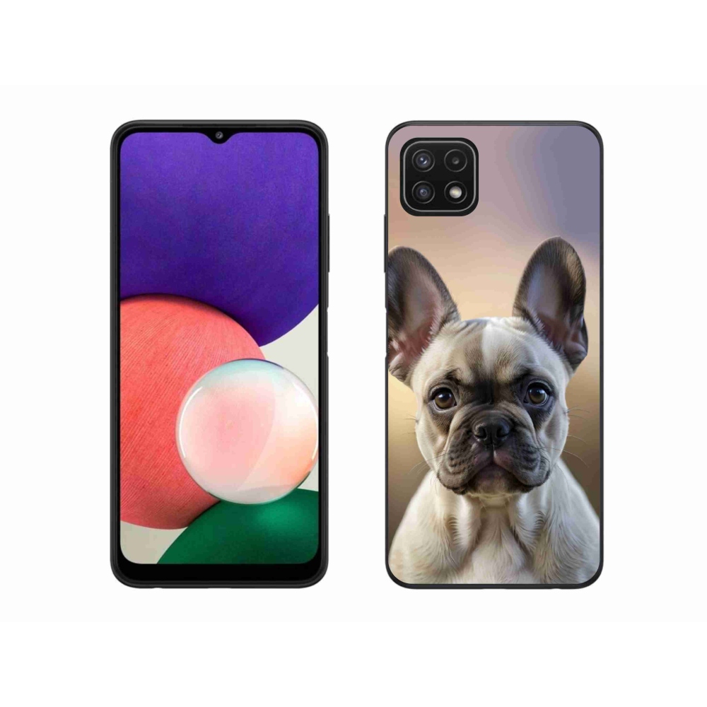 Gélový kryt mmCase na Samsung Galaxy A22 5G - roztomilý francúzsky buldoček