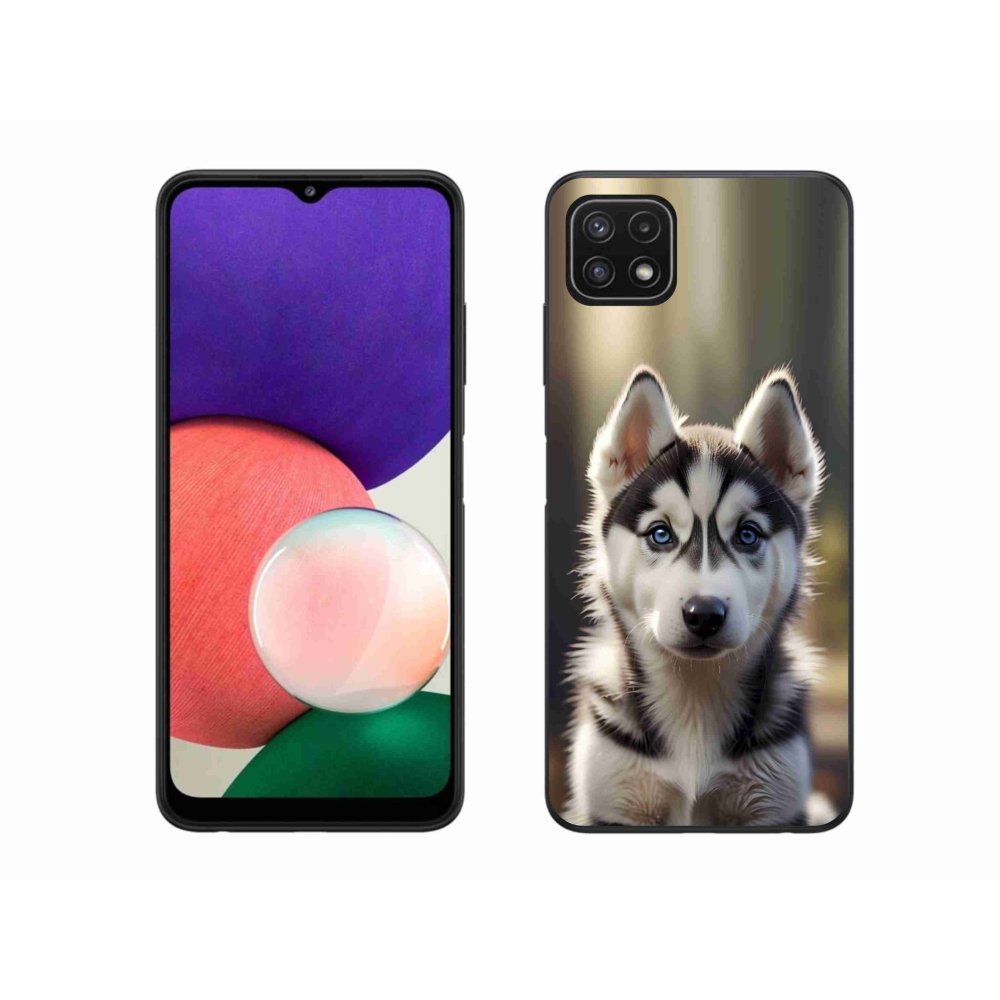 Gélový kryt mmCase na Samsung Galaxy A22 5G - roztomilý sibírsky husky