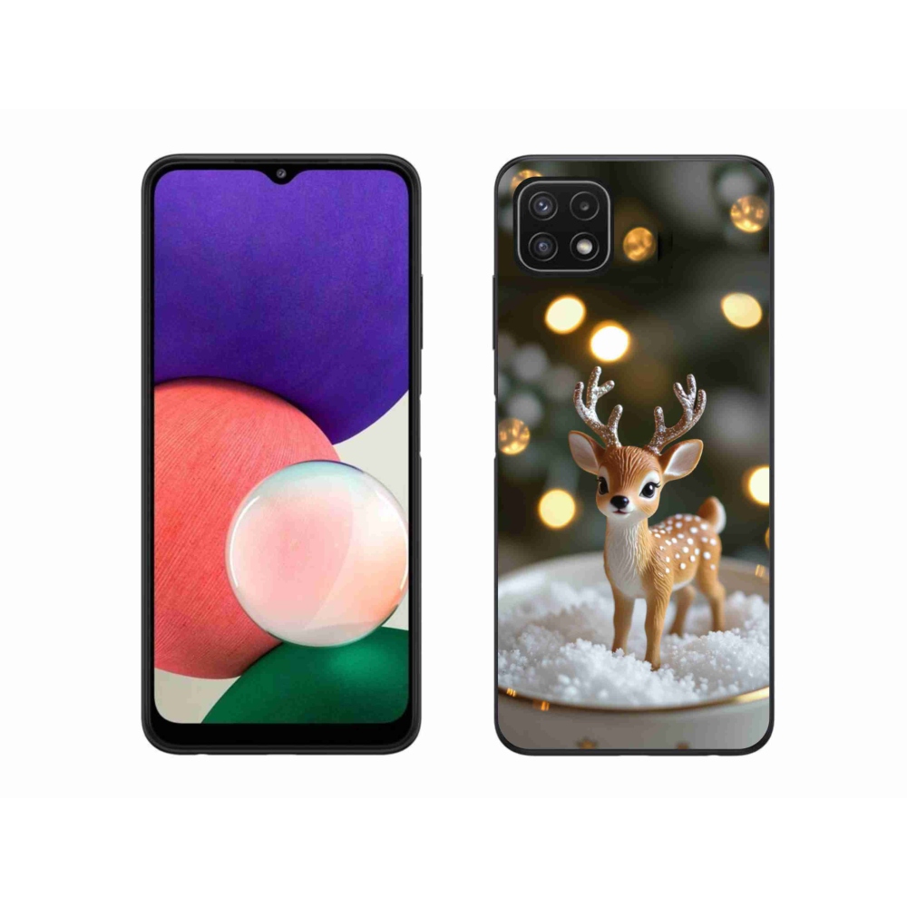 Gélový kryt mmCase na Samsung Galaxy A22 5G - roztomilý vianočný jeleň