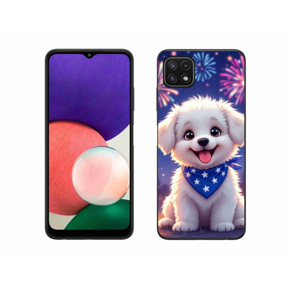 Gélový kryt mmCase na Samsung Galaxy A22 5G - slávnostné šteňa