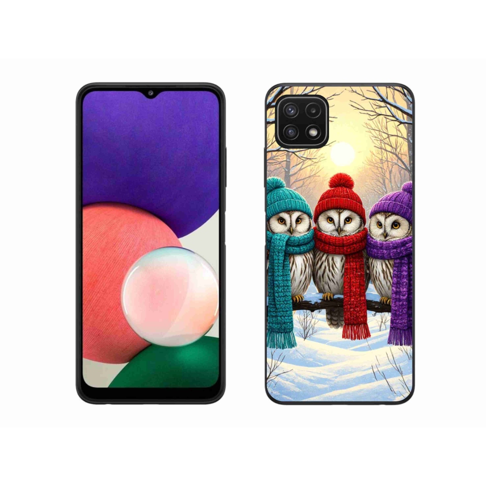 Gélový kryt mmCase na Samsung Galaxy A22 5G - soví priatelia