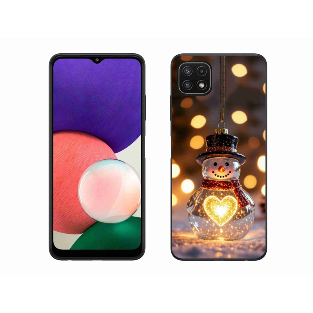 Gélový kryt mmCase na Samsung Galaxy A22 5G - svietiaci vianočný snehuliak
