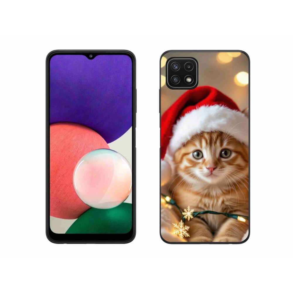 Gélový kryt mmCase na Samsung Galaxy A22 5G - vianočné mačiatko