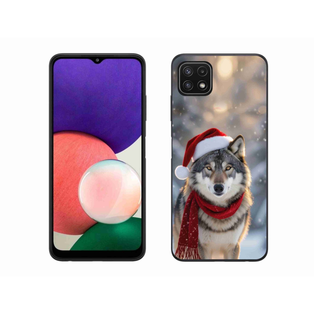 Gélový kryt mmCase na Samsung Galaxy A22 5G - vianočný vlk