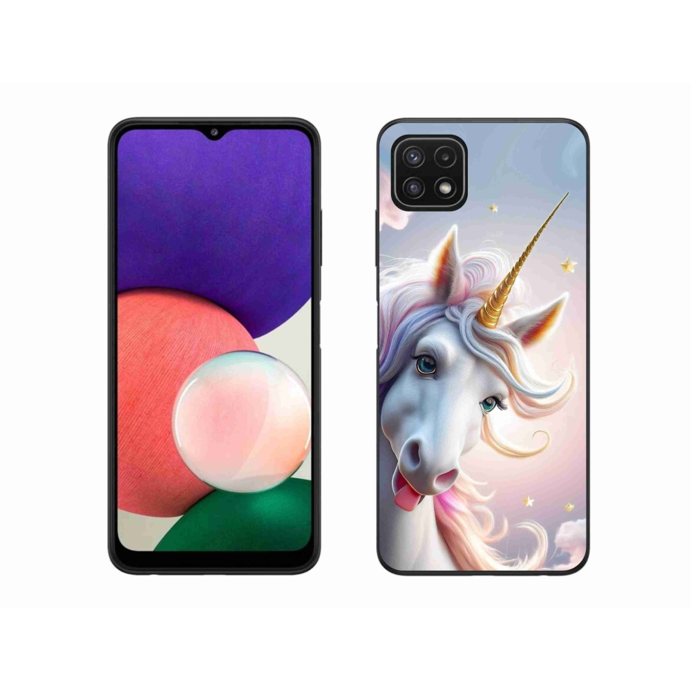 Gélový kryt mmCase na Samsung Galaxy A22 5G - veselý jednorožec