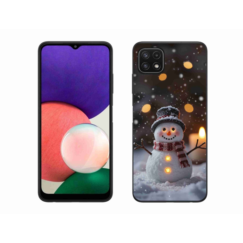 Gélový kryt mmCase na Samsung Galaxy A22 5G - veselý snehuliak