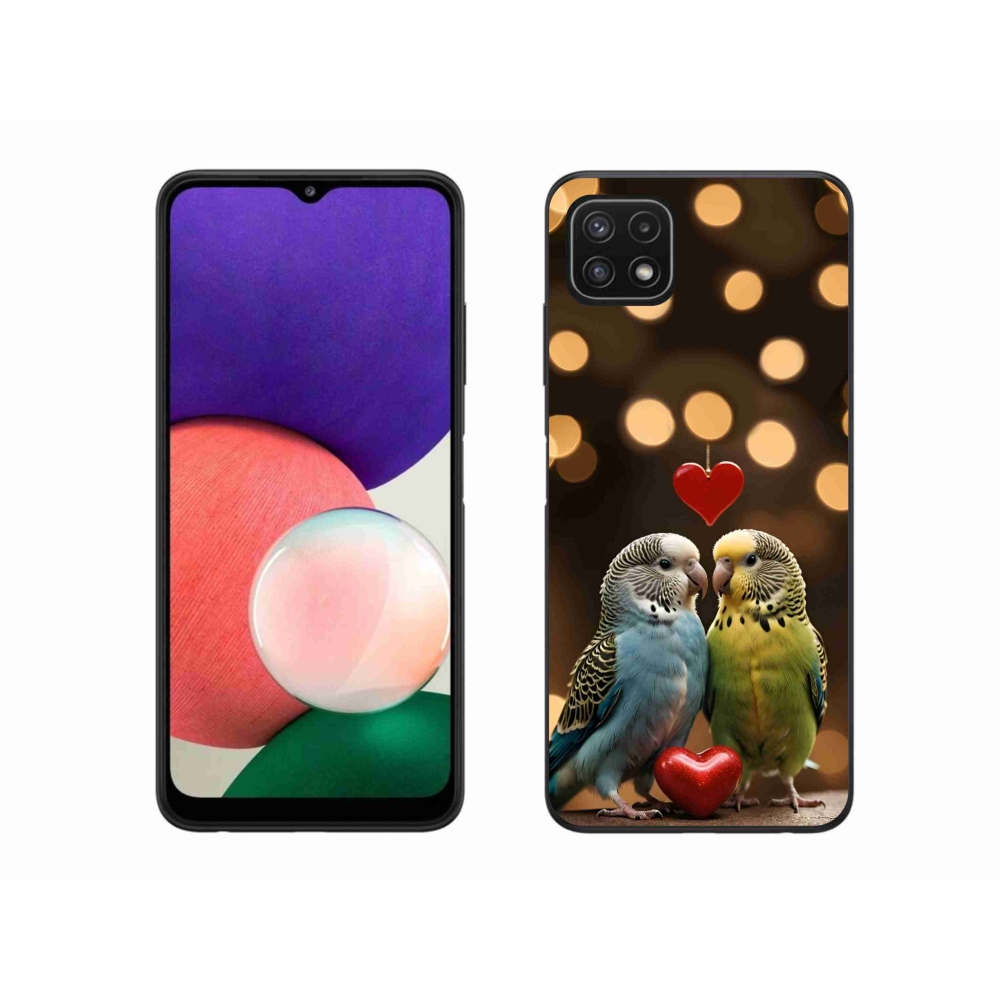 Gélový kryt mmCase na Samsung Galaxy A22 5G - zamilovaní papagáje