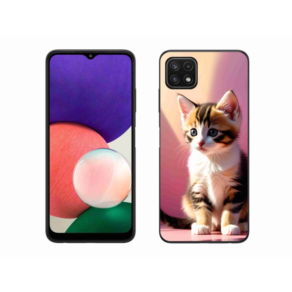 Gélový kryt mmCase na Samsung Galaxy A22 5G - zvedavé mačiatko 2
