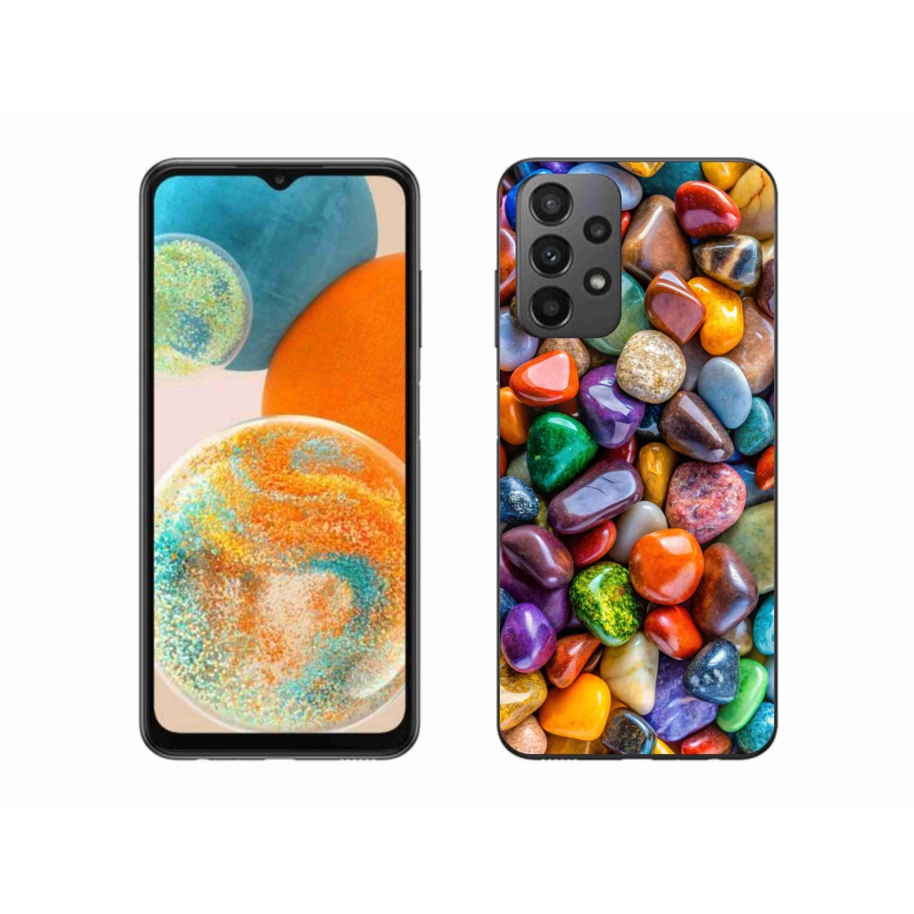 Gélový kryt mmCase na Samsung Galaxy A23 4G/5G - farebné kamienky