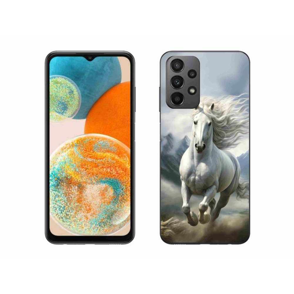 Gélový kryt mmCase na Samsung Galaxy A23 4G/5G - bežiaci biely kôň 3