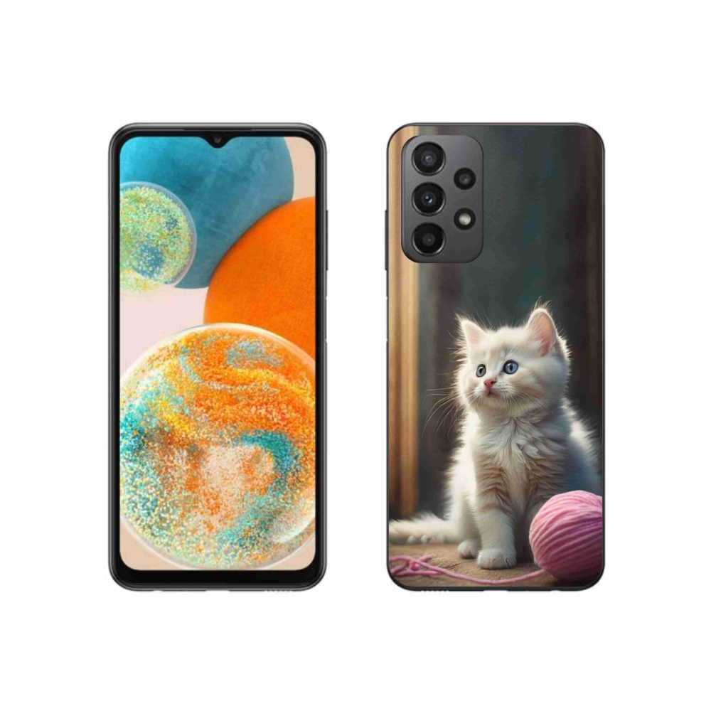 Gélový kryt mmCase na Samsung Galaxy A23 4G/5G - biele mačiatko 2