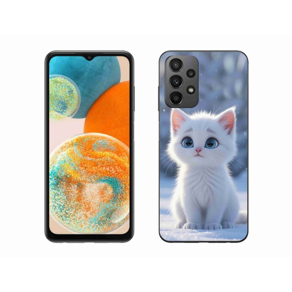 Gélový kryt mmCase na Samsung Galaxy A23 4G/5G - biele mačiatko 3