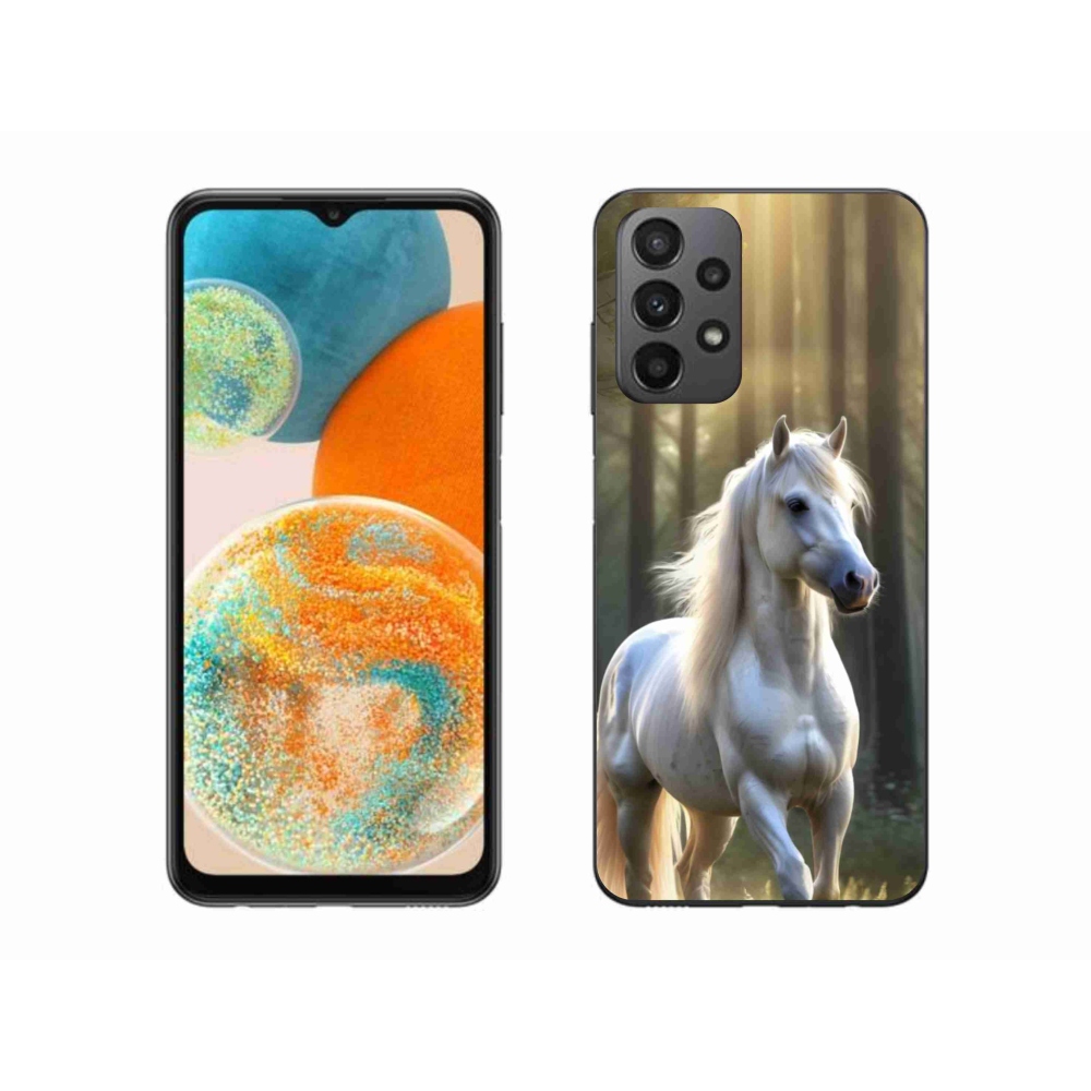 Gélový kryt mmCase na Samsung Galaxy A23 4G/5G - biely kôň 3