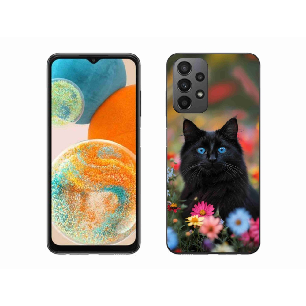 Gélový kryt mmCase na Samsung Galaxy A23 4G/5G - čierne mačiatko 4