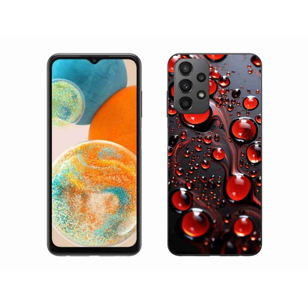 Gélový kryt mmCase na Samsung Galaxy A23 4G/5G - červené kvapky 2