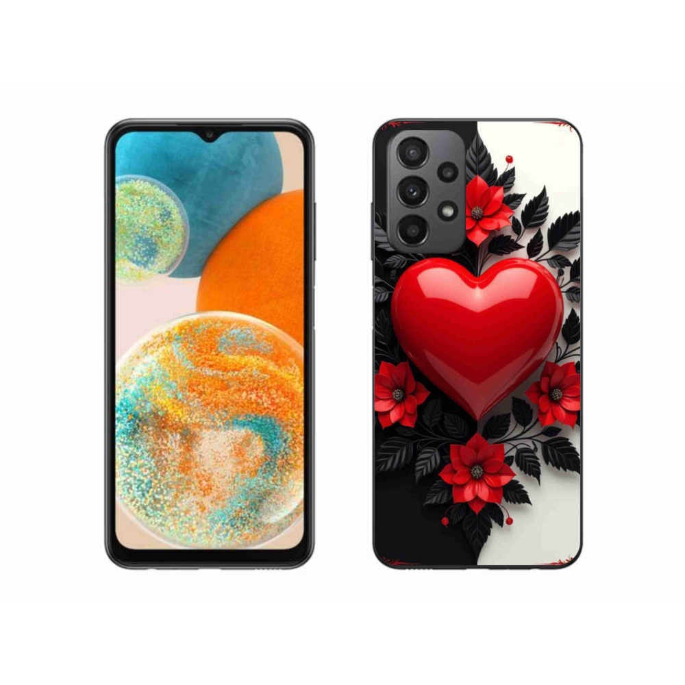 Gélový kryt mmCase na Samsung Galaxy A23 4G/5G - červené srdce