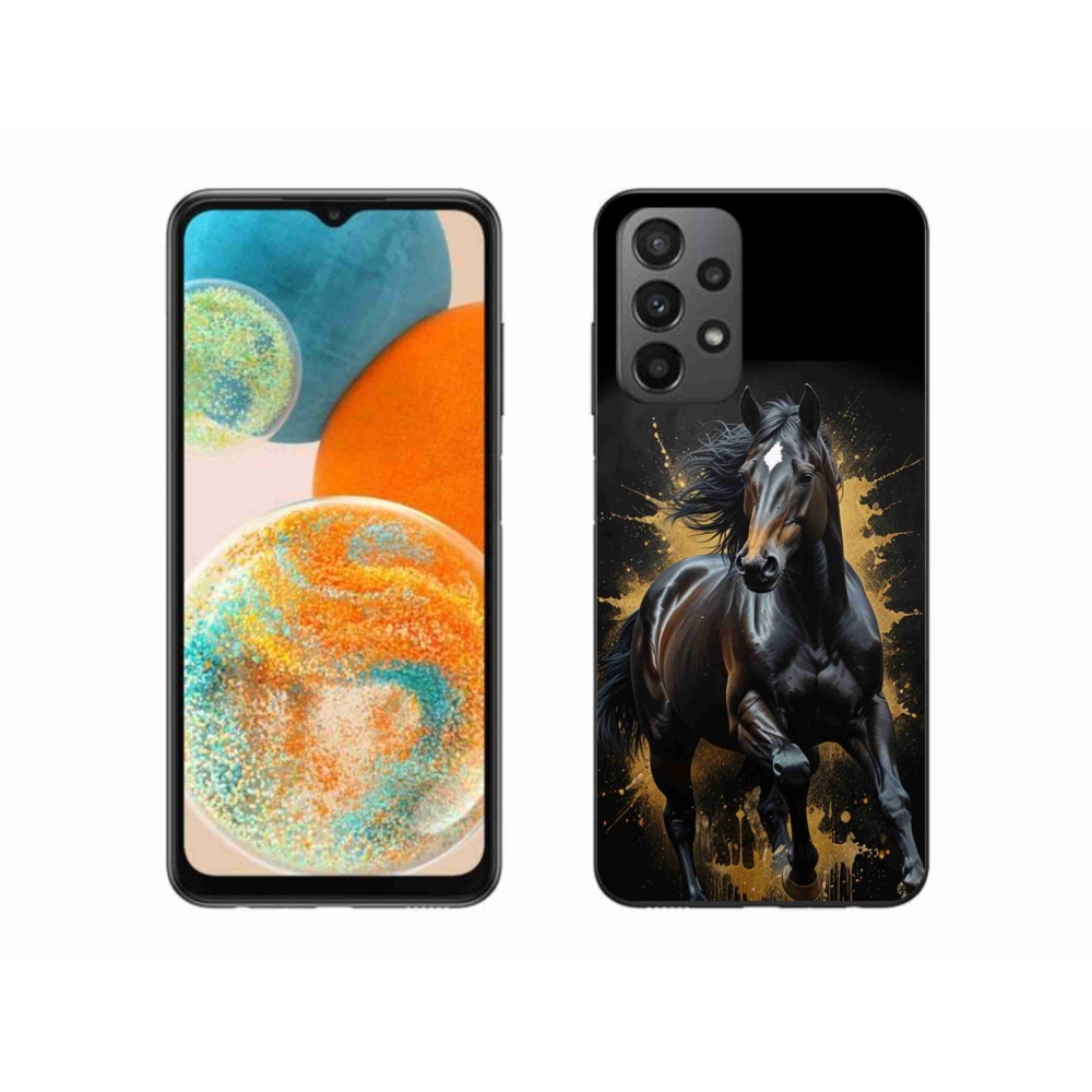 Gélový kryt mmCase na Samsung Galaxy A23 4G/5G - elegantný čierny žrebec