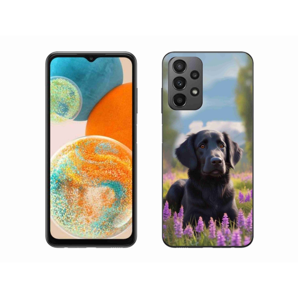 Gélový kryt mmCase na Samsung Galaxy A23 4G/5G - elegantný čierny retriever