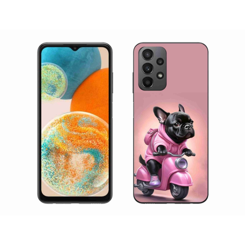 Gélový kryt mmCase na Samsung Galaxy A23 4G/5G - francúzsky buldoček na skútri