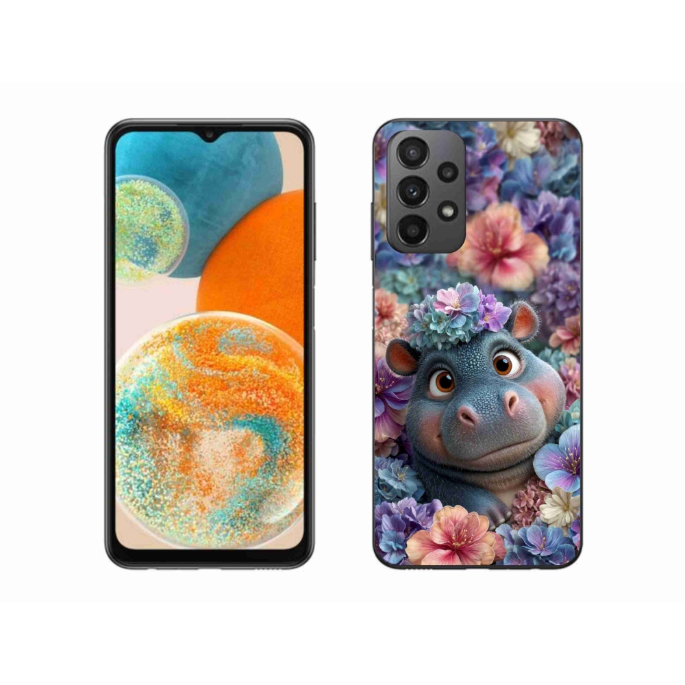 Gélový kryt mmCase na Samsung Galaxy A23 4G/5G - hrošík v kvetoch