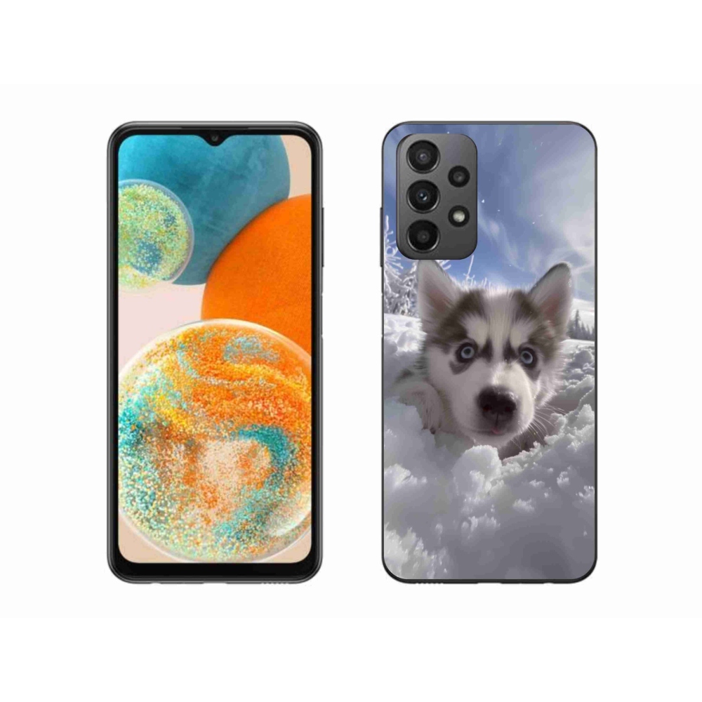 Gélový kryt mmCase na Samsung Galaxy A23 4G/5G - husky v snehu