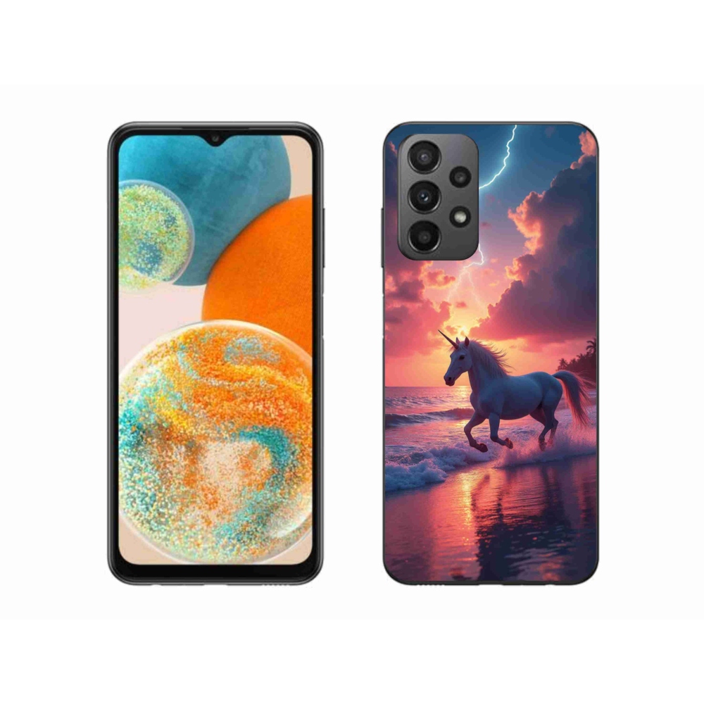 Gélový kryt mmCase na Samsung Galaxy A23 4G/5G - jednorožec na pláži