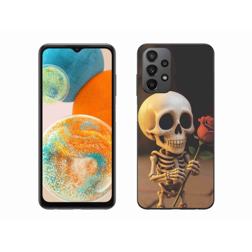 Gélový kryt mmCase na Samsung Galaxy A23 4G/5G - kostlivec s ružou