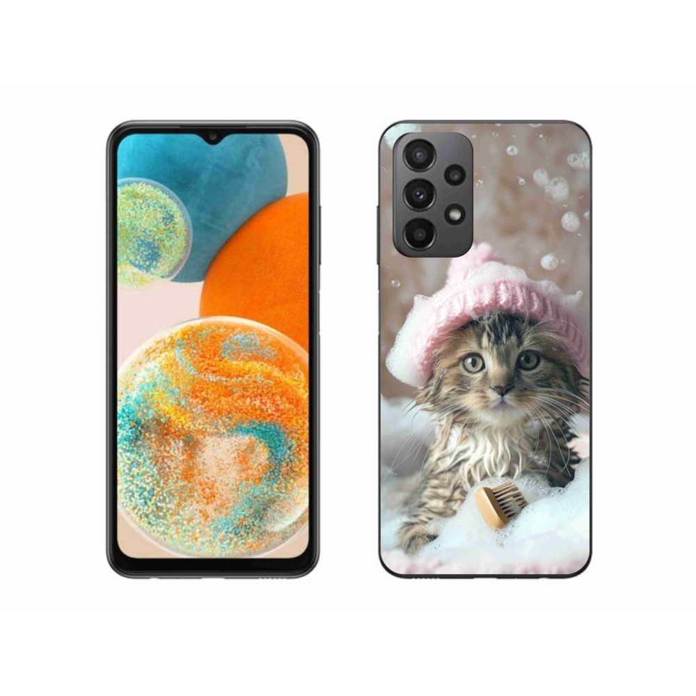 Gélový kryt mmCase na Samsung Galaxy A23 4G/5G - mačiatko a kúpeľ