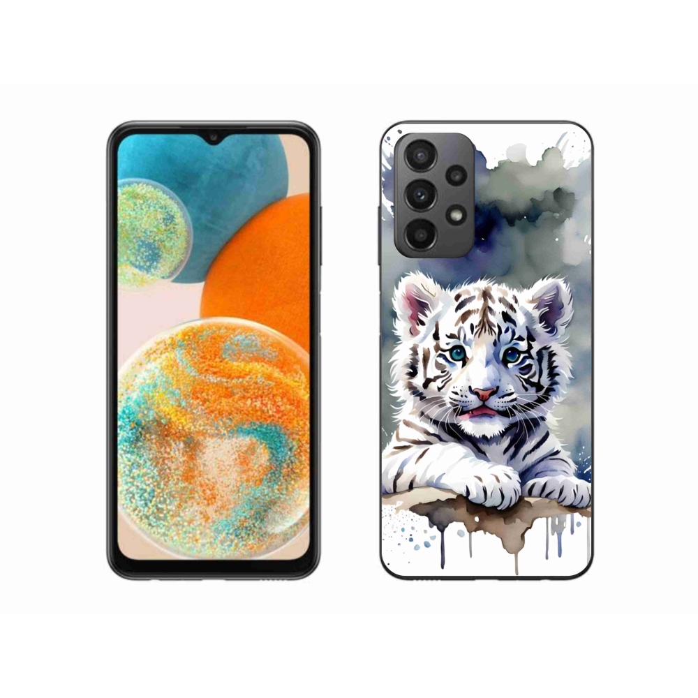Gélový kryt mmCase na Samsung Galaxy A23 4G/5G - mláďa bieleho tigra