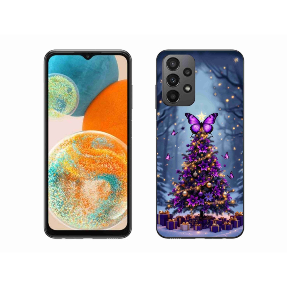 Gélový kryt mmCase na Samsung Galaxy A23 4G/5G - motýlí vianočný stromček
