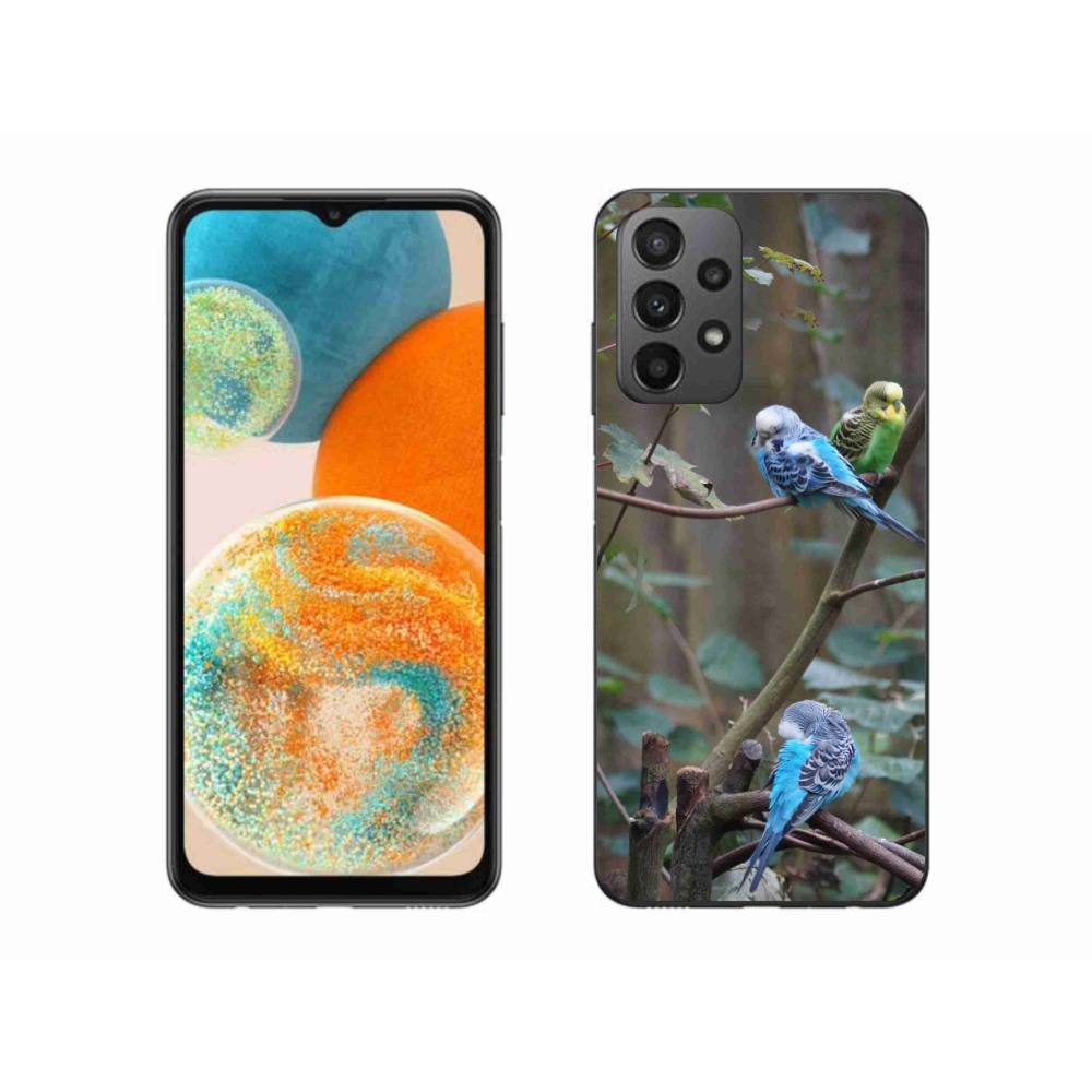 Gélový kryt mmCase na Samsung Galaxy A23 4G/5G - papagáje na vetve