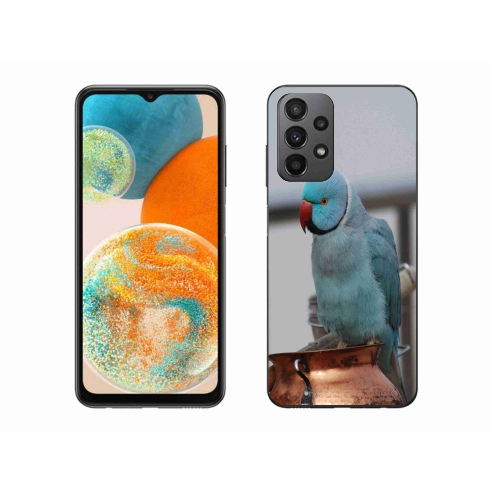 Gélový kryt mmCase na Samsung Galaxy A23 4G/5G - papagáj Alexandr modrý