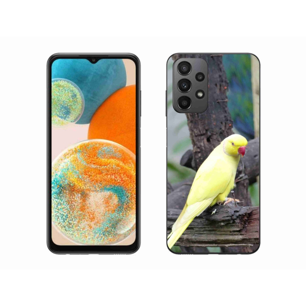 Gélový kryt mmCase na Samsung Galaxy A23 4G/5G - papagáj alexander žltý