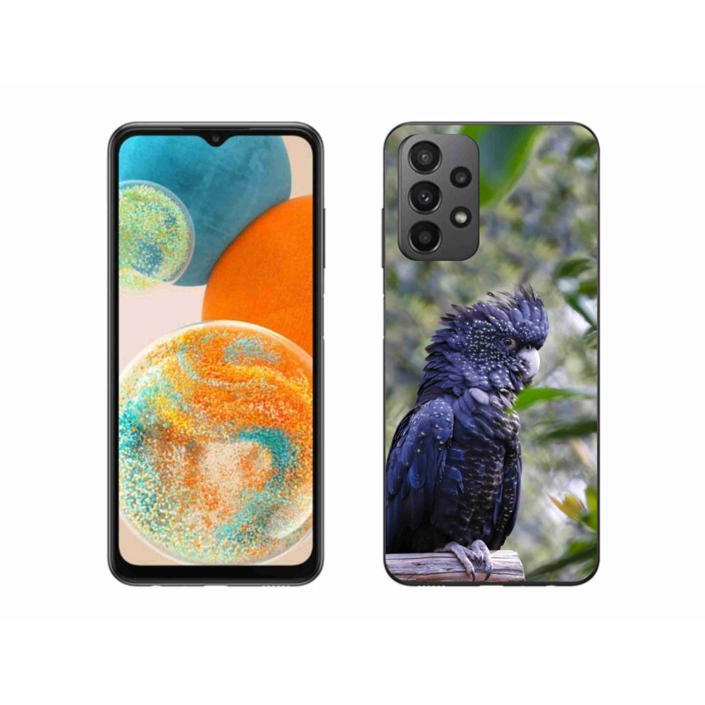 Gélový kryt mmCase na Samsung Galaxy A23 4G/5G - papagáj kakadu čierny