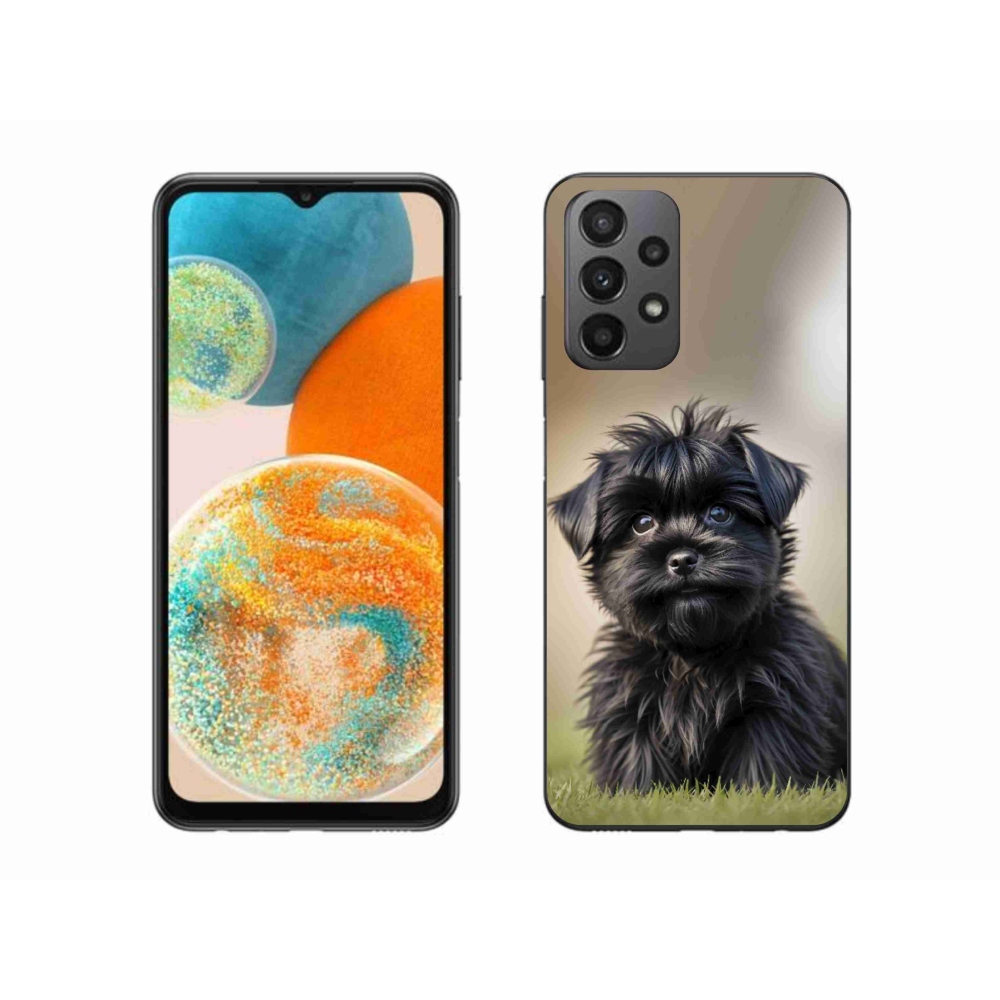 Gélový kryt mmCase na Samsung Galaxy A23 4G/5G - roztomilý čierny psík