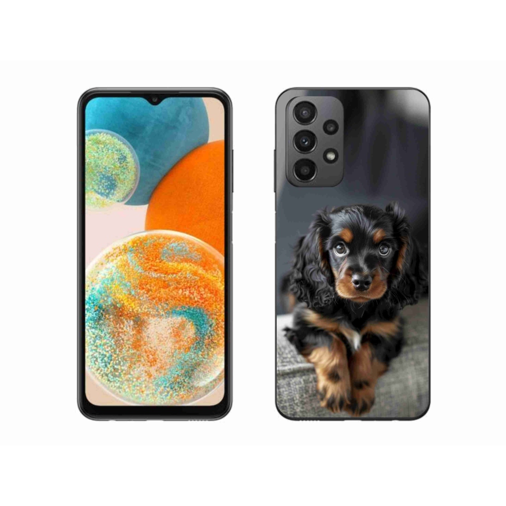 Gélový kryt mmCase na Samsung Galaxy A23 4G/5G - roztomilý dlhosrstý jazvečík