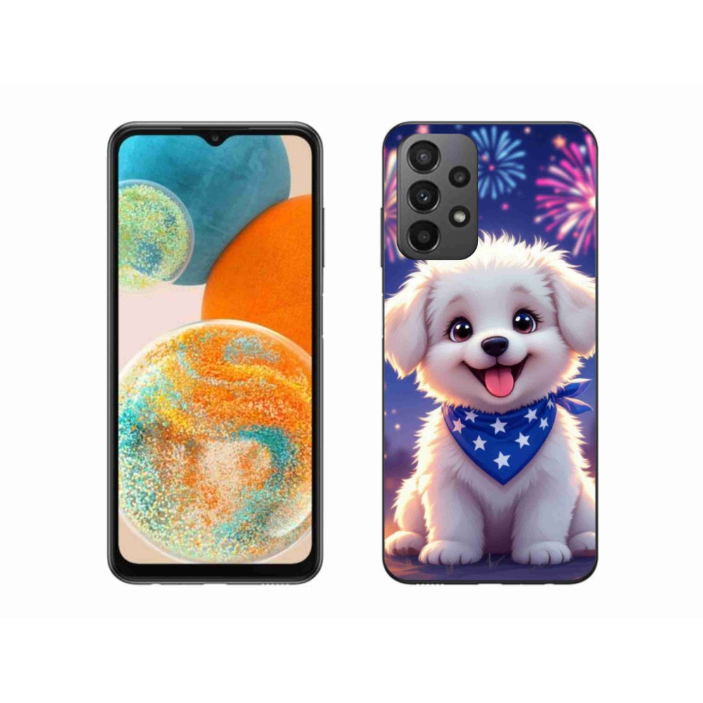 Gélový kryt mmCase na Samsung Galaxy A23 4G/5G - slávnostné šteňa