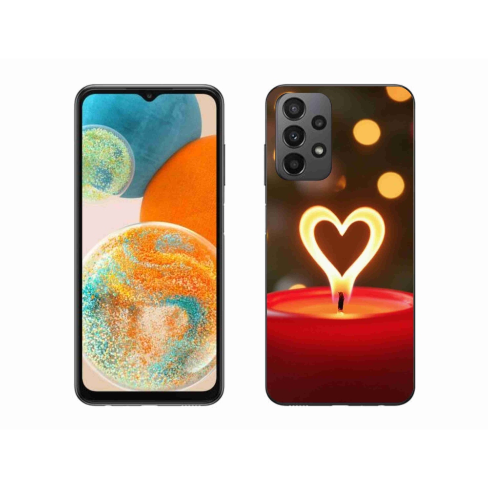 Gélový kryt mmCase na Samsung Galaxy A23 4G/5G - srdce z plameňa
