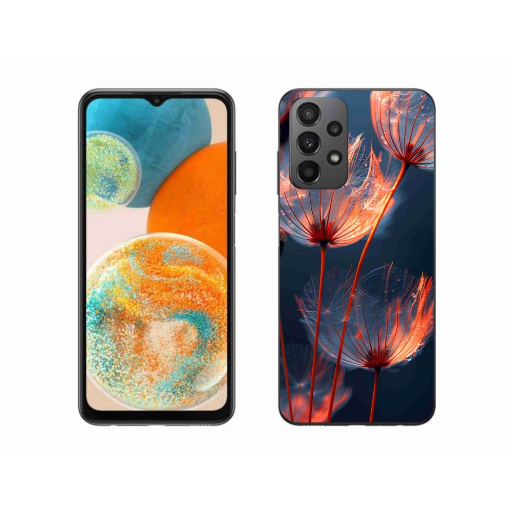 Gélový kryt mmCase na Samsung Galaxy A23 4G/5G - svetielkujúce páperie