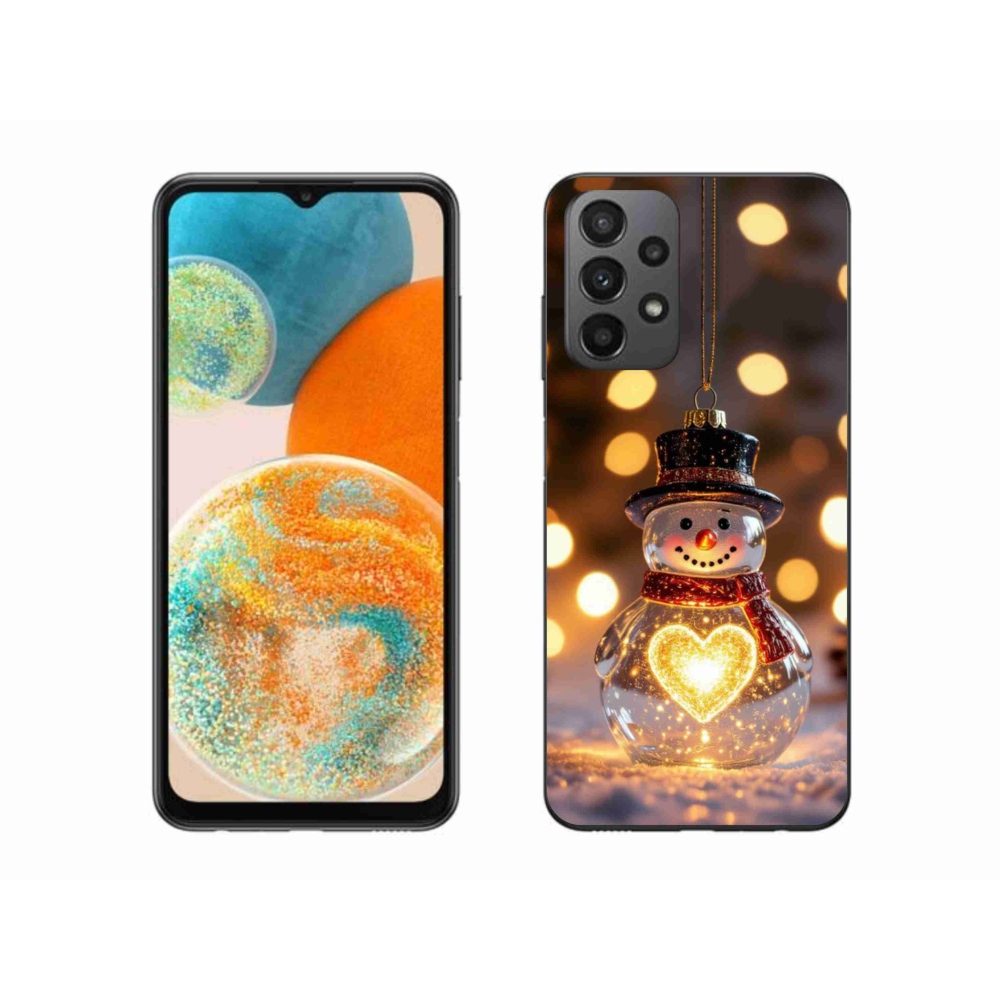 Gélový kryt mmCase na Samsung Galaxy A23 4G/5G - svietiaci vianočný snehuliak