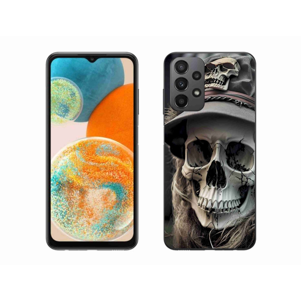 Gélový kryt mmCase na Samsung Galaxy A23 4G/5G - tmavá lebka
