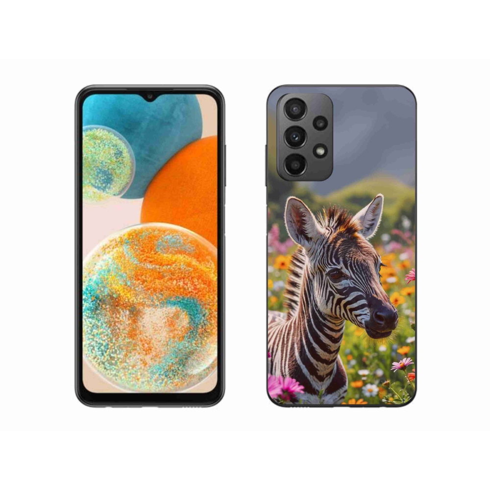 Gélový kryt mmCase na Samsung Galaxy A23 4G/5G - zebra na lúke