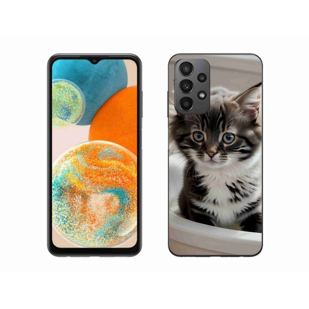 Gélový kryt mmCase na Samsung Galaxy A23 4G/5G - zvedavé mačiatko